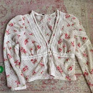 Floral Lace Cardigan Free People